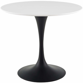 Modway Lippa 36" Round Wood Dining Table EEI-3511-BLK-WHI