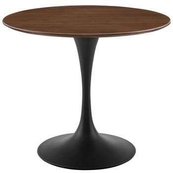 Modway Lippa 36" Round Walnut Dining Table EEI-3519-BLK-WAL