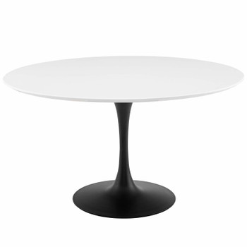 Modway Lippa 54" Round Wood Dining Table EEI-3523-BLK-WHI