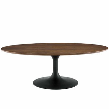 Modway Lippa 48" Oval-Shaped Walnut Coffee Table EEI-3538-BLK-WAL