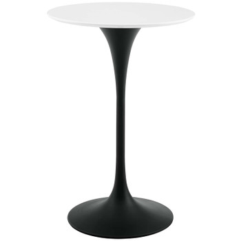 Modway Lippa 28" Round Wood Bar Table EEI-3545-BLK-WHI