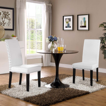 Modway Parcel Dining Side Chair Vinyl Set of 2 EEI-3553-WHI