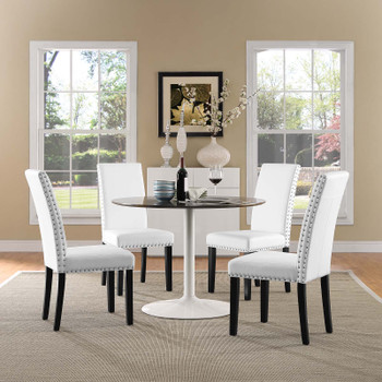 Modway Parcel Dining Side Chair Vinyl Set of 4 EEI-3554-WHI