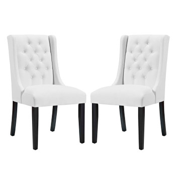 Modway Baronet Dining Chair Vinyl Set of 2 EEI-3555-WHI