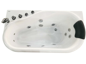 EAGO AM175-L  5'' White Acrylic Corner Whirpool Bathtub - Drain on Left