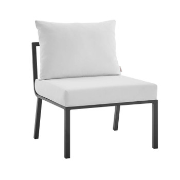 Modway Riverside Outdoor Patio Aluminum Armless Chair EEI-3567-SLA-WHI