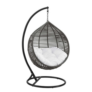 Modway Garner Teardrop Outdoor Patio Swing Chair EEI-3614-GRY-WHI