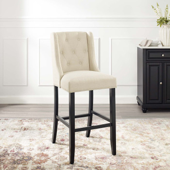 Modway Baronet Tufted Button Upholstered Fabric Bar Stool EEI-3741-BEI Beige