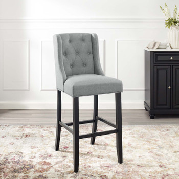 Modway Baronet Tufted Button Upholstered Fabric Bar Stool EEI-3741-LGR Light Gray