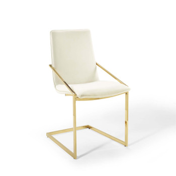 Modway Pitch Performance Velvet Dining Armchair EEI-3799-GLD-IVO Gold Ivory