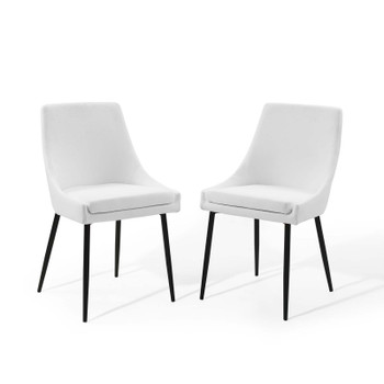 Modway Viscount Upholstered Fabric Dining Chairs - Set of 2 EEI-3809-BLK-WHI Black White