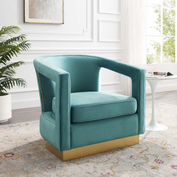 Modway Frolick Performance Velvet Armchair EEI-3888-MIN Mint