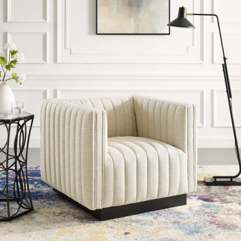 Modway Conjure Tufted Upholstered Fabric Armchair EEI-3927-BEI Beige