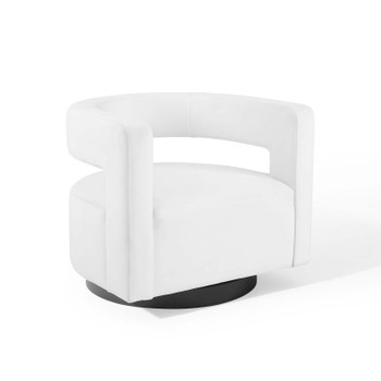 Modway Spin Cutaway Performance Velvet Swivel Armchair EEI-3947-WHI White