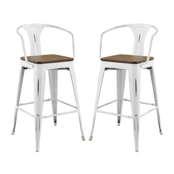 Modway Promenade Bar Stool Set of 2 EEI-3954-WHI White