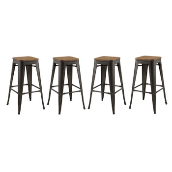 Modway Promenade Bar Stool Set of 4 EEI-3957-BRN Brown