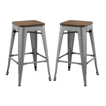 Modway Promenade Counter Stool Set of 2 EEI-3958-GME Gunmetal