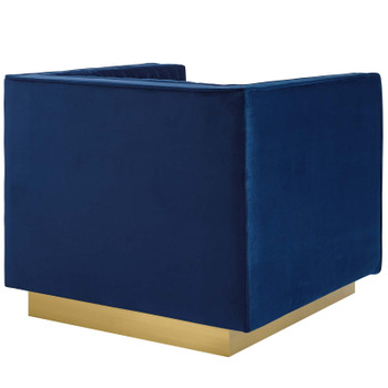 Modway Sanguine Vertical Channel Tufted Upholstered Performance Velvet Armchair Set of 2 EEI-4145-NAV Navy