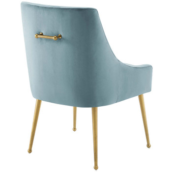 Modway Discern Upholstered Performance Velvet Dining Chair Set of 2 EEI-4148-LBU Light Blue