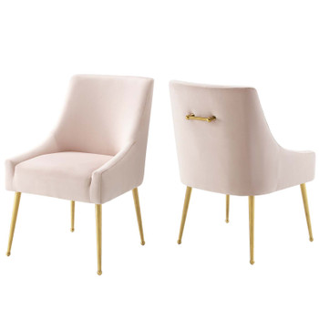 Modway Discern Upholstered Performance Velvet Dining Chair Set of 2 EEI-4148-PNK Pink