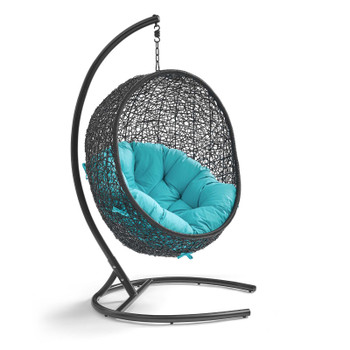 Modway Encase Swing Outdoor Patio Lounge Chair EEI-739-TRQ-SET Turquoise