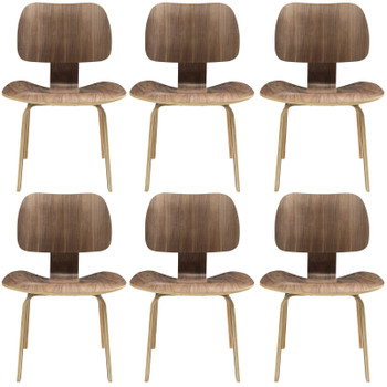 Modway Fathom Dining Chairs Set of 6 EEI-910-WAL Walnut