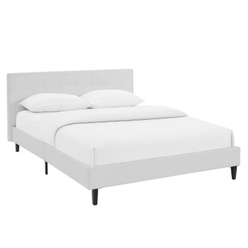 Modway Linnea Full Faux Leather Bed MOD-5423-WHI White