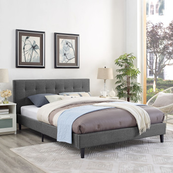 Modway Linnea Queen Fabric Bed MOD-5426-GRY Gray