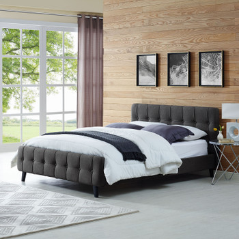 Modway Ophelia Queen Fabric Bed MOD-5465-GRY Gray