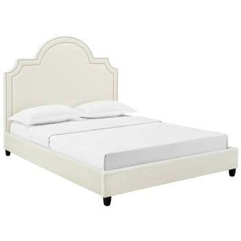 Modway Primrose Queen Performance Velvet Platform Bed MOD-5812-IVO Ivory