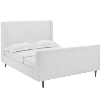 Modway Aubree Queen Upholstered Fabric Sleigh Platform Bed MOD-5824-WHI White