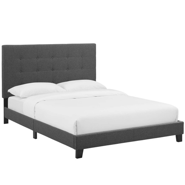 Modway Melanie Full Tufted Button Upholstered Fabric Platform Bed MOD-5878-GRY Gray