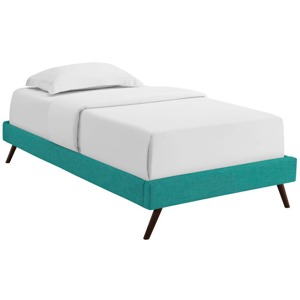 Modway Loryn Twin Fabric Bed Frame with Round Splayed Legs MOD-5887-TEA Teal