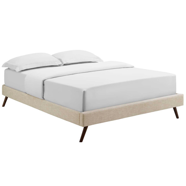 Modway Loryn King Fabric Bed Frame with Round Splayed Legs MOD-5893-BEI Beige