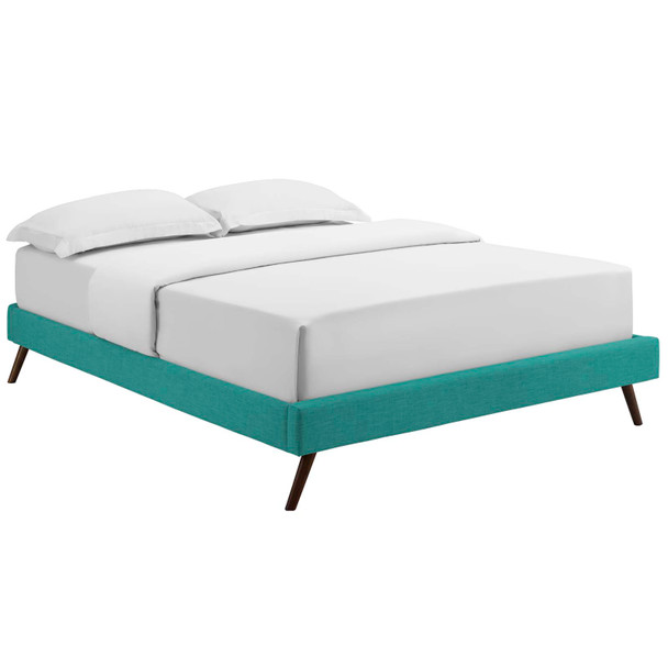 Modway Loryn King Fabric Bed Frame with Round Splayed Legs MOD-5893-TEA Teal