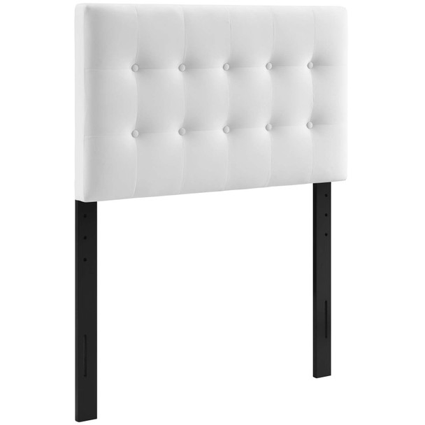 Modway Emily Twin Biscuit Tufted Performance Velvet Headboard MOD-6114-WHI White