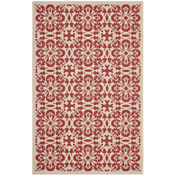 Modway Ariana Vintage Floral Trellis 5x8 Indoor and Outdoor Area Rug R-1142D-58