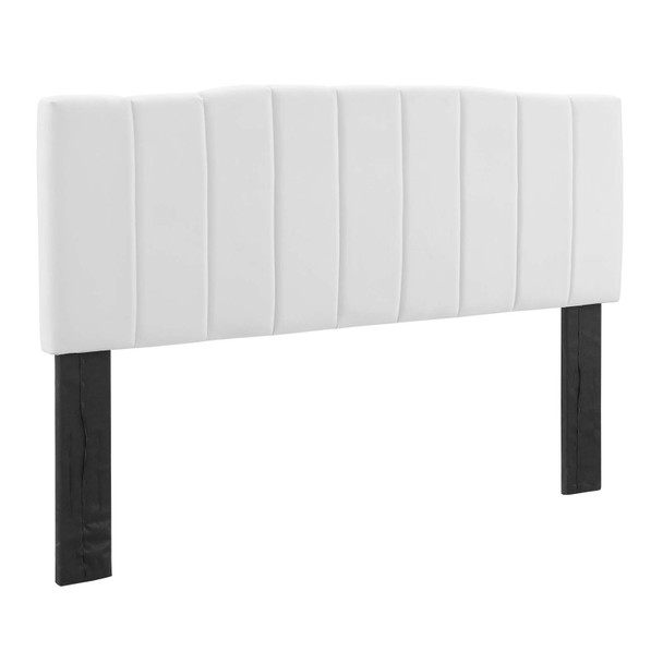 Modway Camilla Channel Tufted King/California King Performance Velvet Headboard MOD-6183-WHI In White