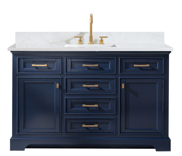 Design Element Milano 54" Single Sink Vanity in Blue ML-54-BLU