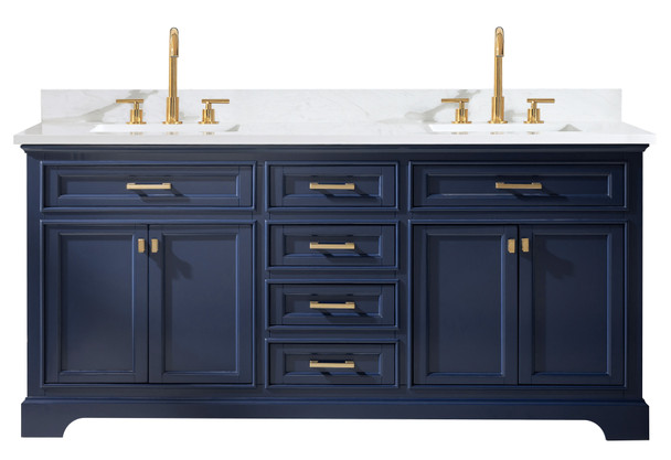 Design Element Milano 72" Double Sink Vanity in Blue ML-72-BLU