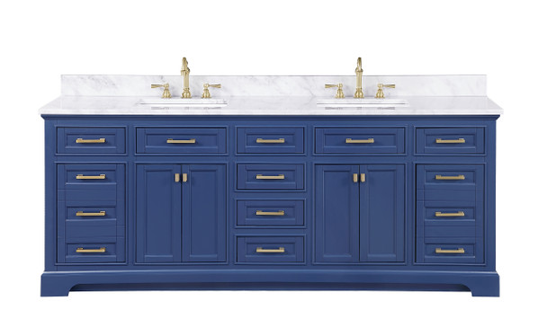Design Element Milano 84" Double Sink Vanity in Blue ML-84-BLU