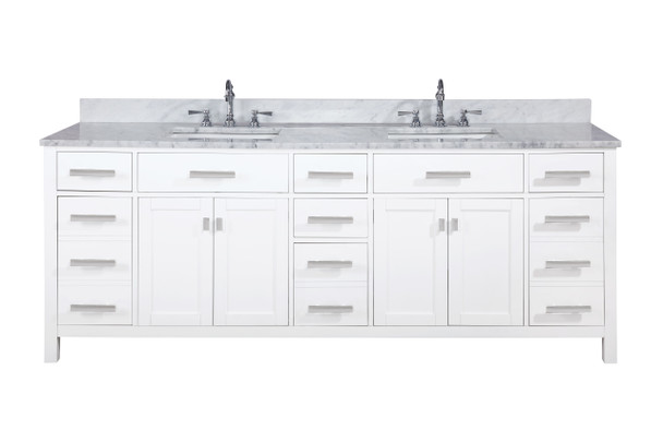 Design Element Valentino 84" Double Sink Vanity in White V01-84-WT