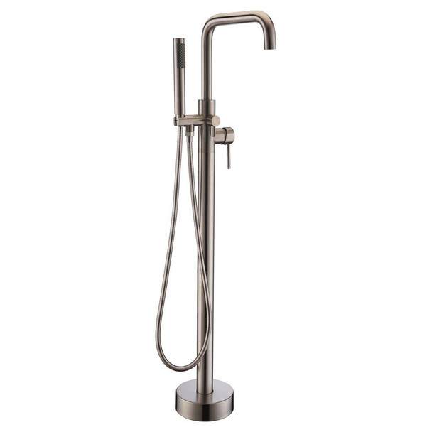 ANZZI Moray Series 2-Handle Freestanding Tub Faucet with Hand Shower in Brushed Nickel