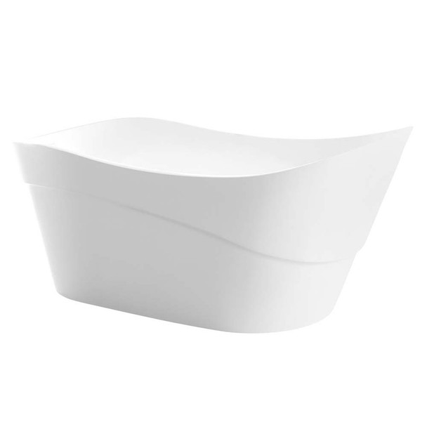 ANZZI Kahl Series 5.58 ft. Freestanding Bathtub in White