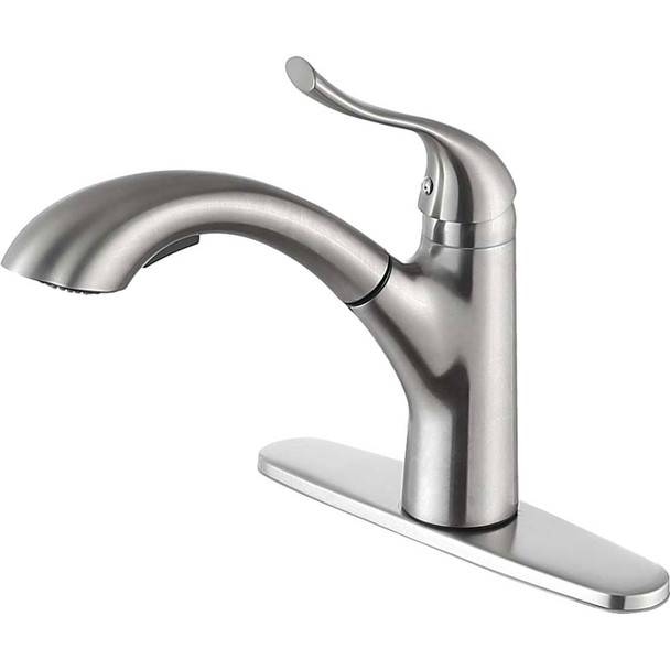 ANZZI Navona Single-Handle Pull-Out Sprayer Kitchen Faucet in Brushed Nickel