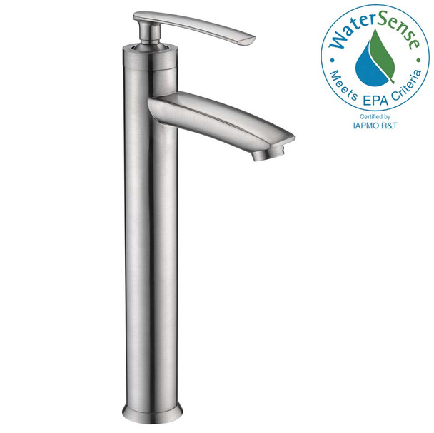 ANZZI Fifth Single Hole Single-Handle Bathroom Faucet in Brushed Nickel