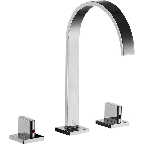 ANZZI Sabre 8 in. Widespread 2-Handle High-Arc Bathroom Faucet in Polished Chrome