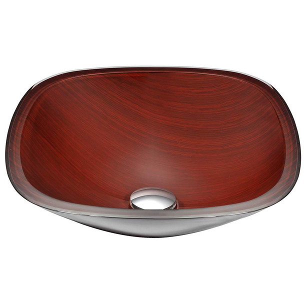 ANZZI Cansa Series Deco-Glass Vessel Sink in Rich Timber