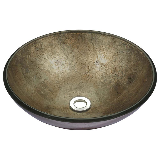 ANZZI Stellar Series Deco-Glass Vessel Sink in Platinum Storm