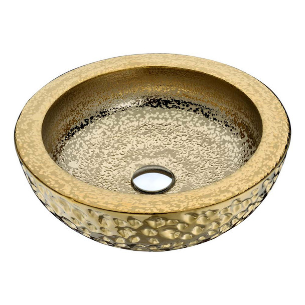 ANZZI Regalia Series Vessel Sink in Speckled Gold